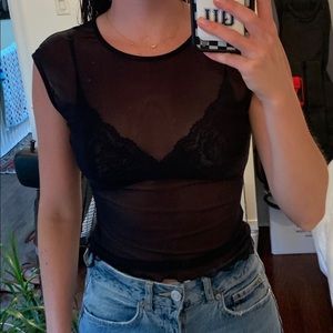 Sheer black top